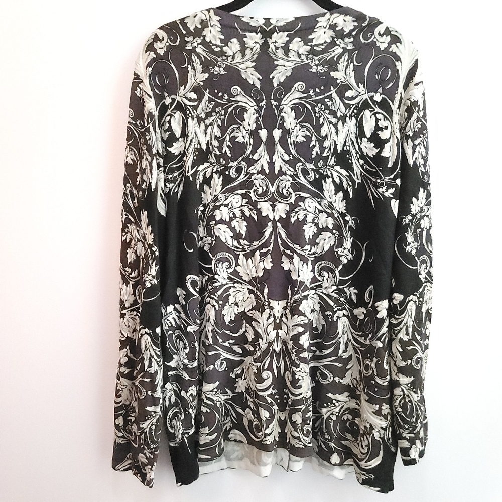 NWT Premise Black Multi Color Lightweight Button Cardigan Size 0X Plus… - Picture 2 of 9